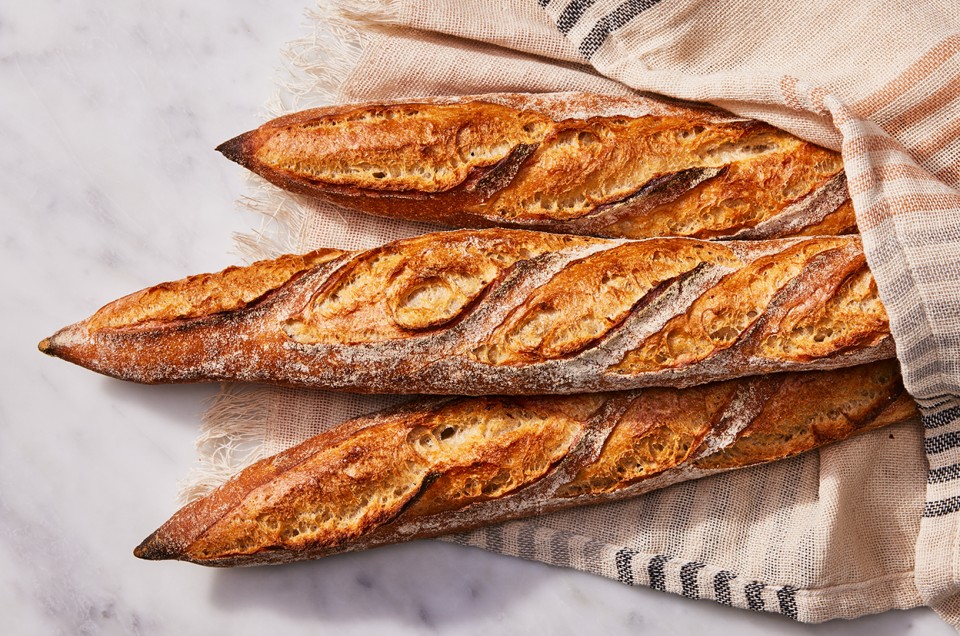 Overnight Sourdough Baguettes